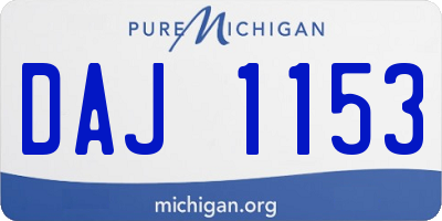 MI license plate DAJ1153