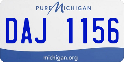MI license plate DAJ1156