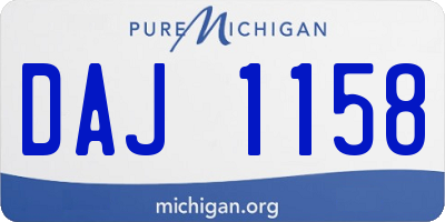 MI license plate DAJ1158