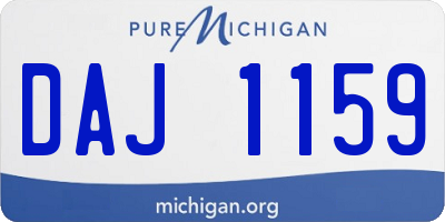 MI license plate DAJ1159