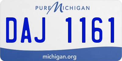 MI license plate DAJ1161
