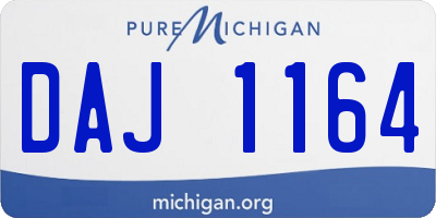 MI license plate DAJ1164