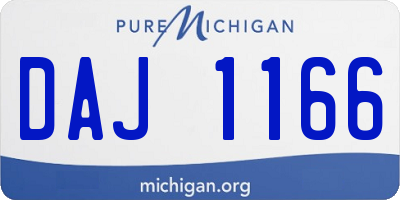 MI license plate DAJ1166