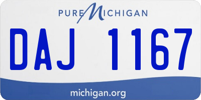 MI license plate DAJ1167