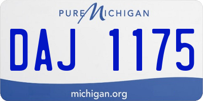 MI license plate DAJ1175