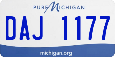 MI license plate DAJ1177