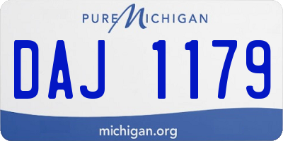MI license plate DAJ1179