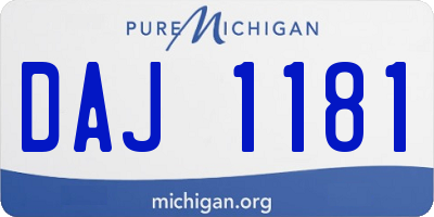 MI license plate DAJ1181