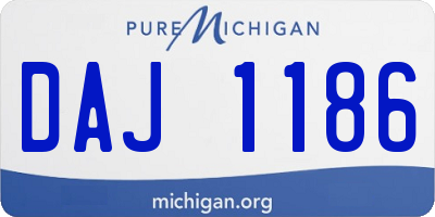 MI license plate DAJ1186
