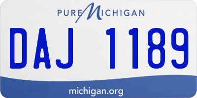 MI license plate DAJ1189