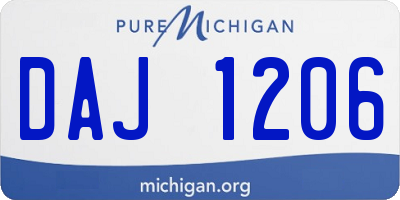 MI license plate DAJ1206