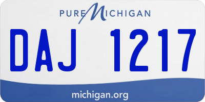 MI license plate DAJ1217