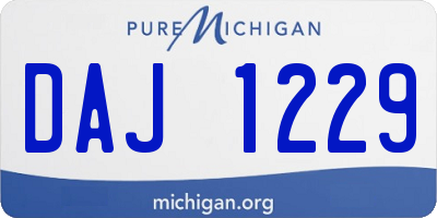 MI license plate DAJ1229