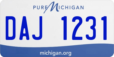MI license plate DAJ1231