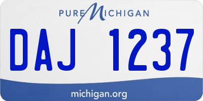 MI license plate DAJ1237