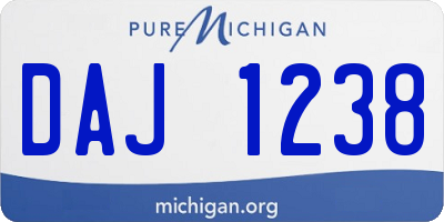 MI license plate DAJ1238