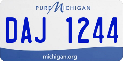 MI license plate DAJ1244