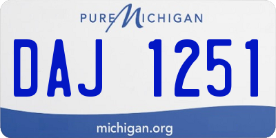 MI license plate DAJ1251