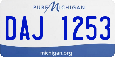 MI license plate DAJ1253