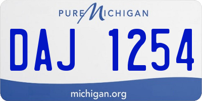 MI license plate DAJ1254