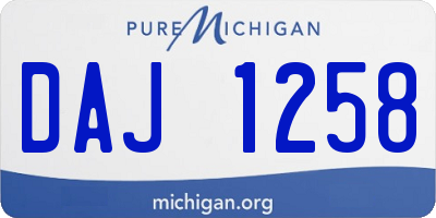 MI license plate DAJ1258