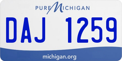 MI license plate DAJ1259