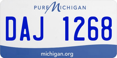 MI license plate DAJ1268