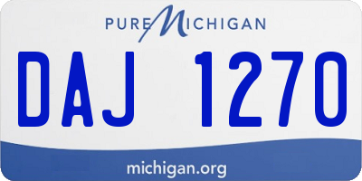 MI license plate DAJ1270