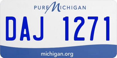 MI license plate DAJ1271