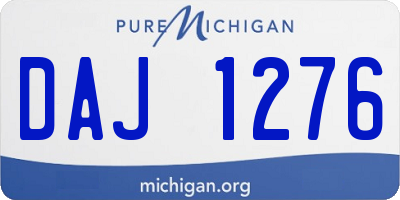 MI license plate DAJ1276