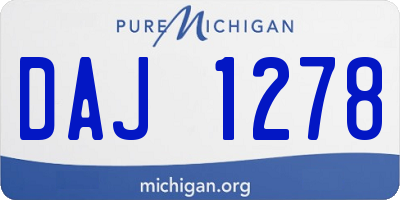 MI license plate DAJ1278