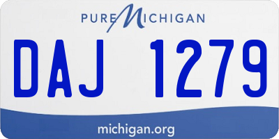 MI license plate DAJ1279