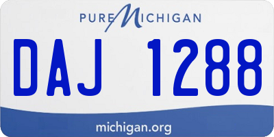 MI license plate DAJ1288