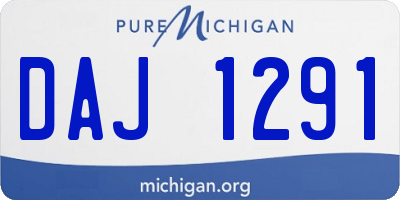 MI license plate DAJ1291