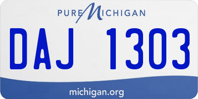 MI license plate DAJ1303