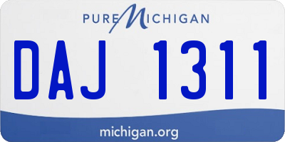 MI license plate DAJ1311