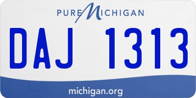 MI license plate DAJ1313