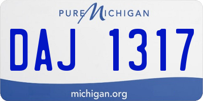 MI license plate DAJ1317