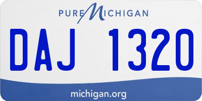 MI license plate DAJ1320