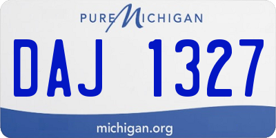 MI license plate DAJ1327