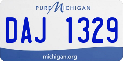 MI license plate DAJ1329