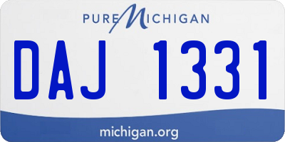 MI license plate DAJ1331