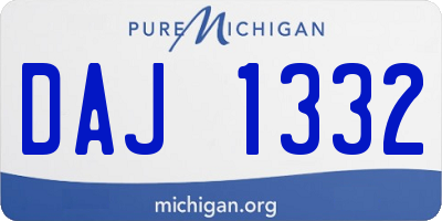 MI license plate DAJ1332