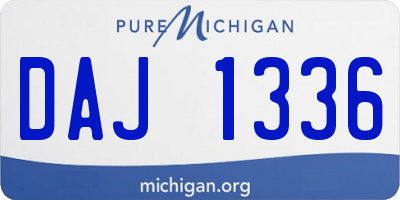 MI license plate DAJ1336