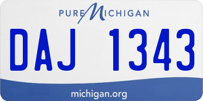 MI license plate DAJ1343