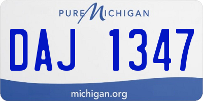 MI license plate DAJ1347