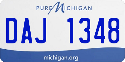 MI license plate DAJ1348