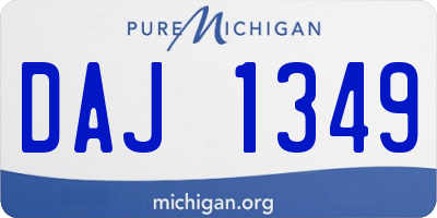 MI license plate DAJ1349