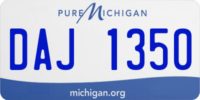 MI license plate DAJ1350