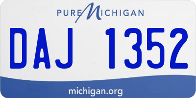 MI license plate DAJ1352